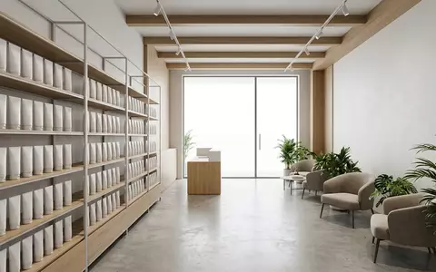 Architektur-Render im Sonnenpflege Boutique mit Sonnencreme zum Thema La Roche-Posay Anthelios UVMune, neutrales Tageslicht - Foto: THN