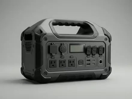 Fotorealistische Studioaufnahme von Tragbare Powerstation zum Thema Anker SOLIX C800 Powerstation, klare Lichtfuehrung - Foto: THN