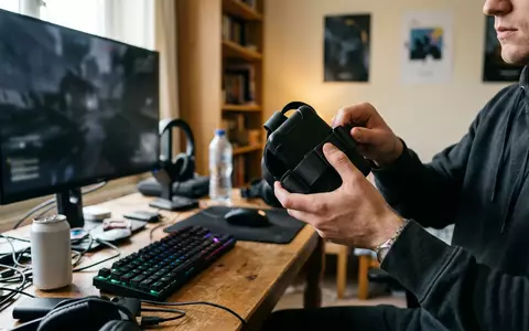 Fotorealistische Aufnahme von Headset-Akku am Heimschreibtisch zum Thema Anker 10000mAh Akku für, natuerliches Licht - Foto: THN
