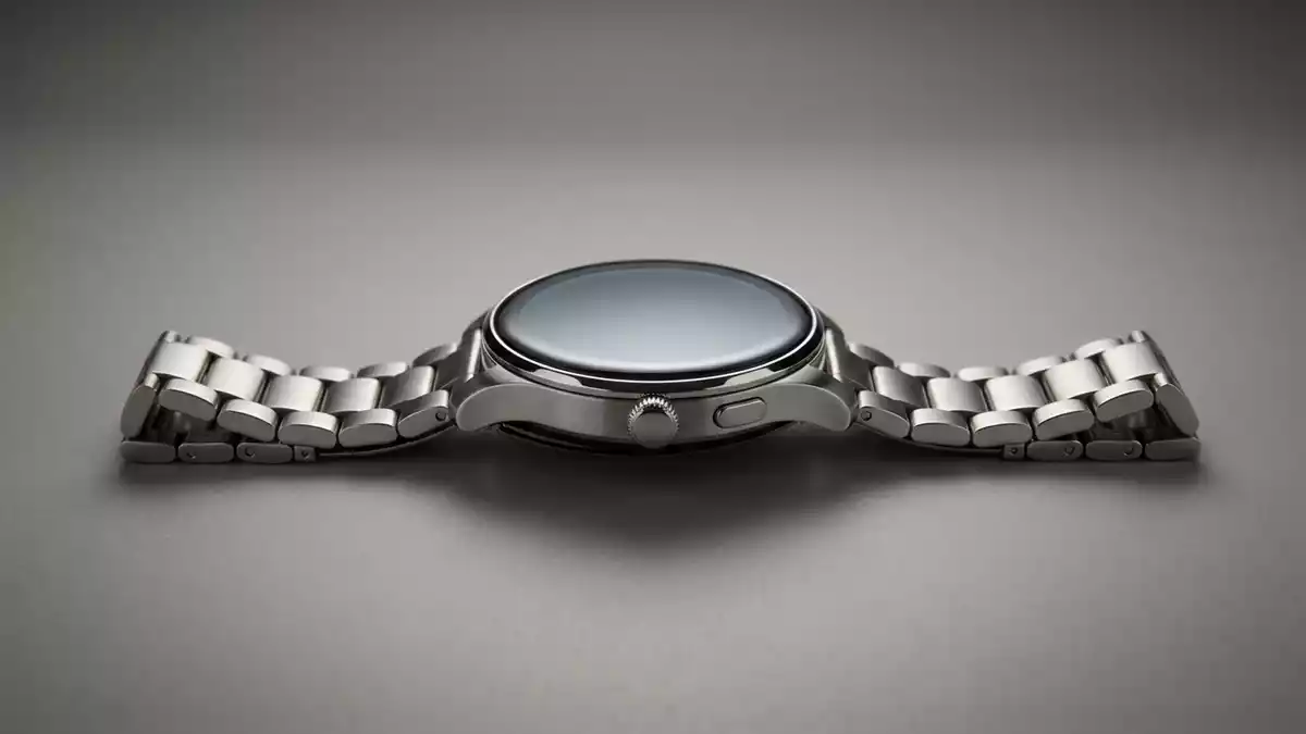 Fotorealistische Studioansicht von Smartwatch in neutraler Produktdarstellung, neutral
