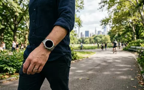 Fotorealistische Aufnahme von Smartwatch im Stadtpark zum Thema Huawei Watch GT 5, natuerliches Licht - Foto: THN