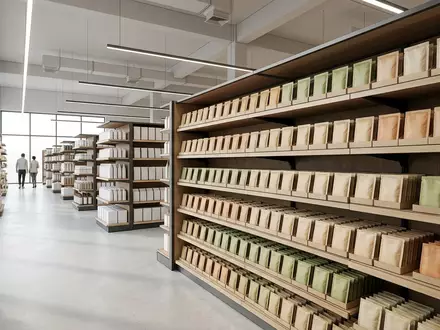 Architektur-Render im Lebensmittelgeschaeft mit Saucenmischung zum Thema Knorr Fix Bolognese Saucenbeutel, neutrales Tageslicht - Foto: THN