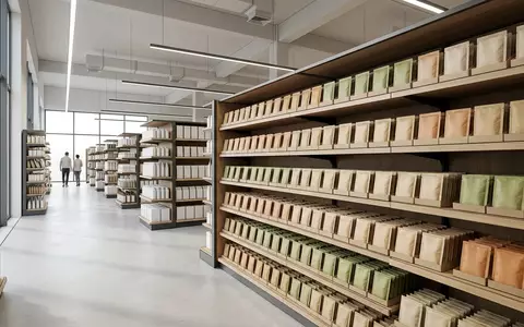 Architektur-Render im Lebensmittelgeschaeft mit Saucenmischung zum Thema Knorr Fix Bolognese Saucenbeutel, neutrales Tageslicht - Foto: THN