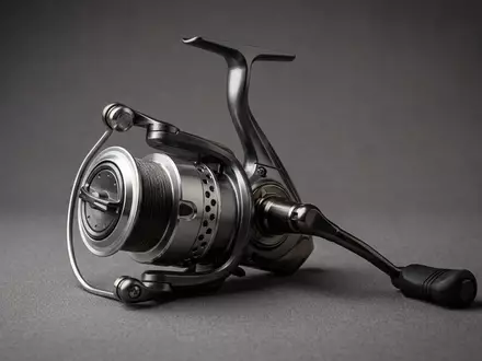 Fotorealistische Studioaufnahme von Spinnrolle zum Thema Shimano Sienna FE 2500, klare Lichtfuehrung - Foto: THN
