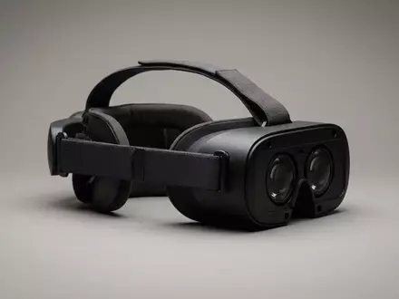 Fotorealistische Studioaufnahme von Datenbrille zum Thema Shiftall MeganeX superlight VR-Headset, klare Lichtfuehrung - Foto: THN