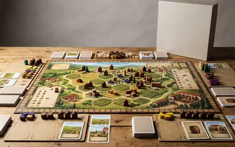 Fotorealistische Studioaufnahme von Brettspiel zum Thema Viticulture Essential Edition, klare Lichtfuehrung, sachlich dargestellt - Foto: THN
