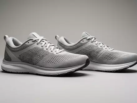 Fotorealistische Studioaufnahme von Laufschuhe zum Thema Brooks Ghost 16 Laufschuhe, klare Lichtfuehrung - Foto: THN