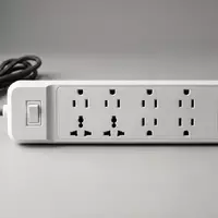 Fotorealistische Studioaufnahme von Steckdosenleiste zum Thema Brennenstuhl Power Strip 6-fach, klare Lichtfuehrung - Foto: THN
