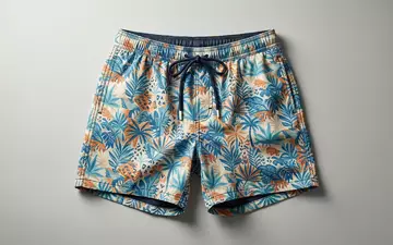 Fotorealistische Studioaufnahme von Badeshorts zum Thema RIPT Herren Badeshorts Tie-Dye, klare Lichtfuehrung - Foto: THN