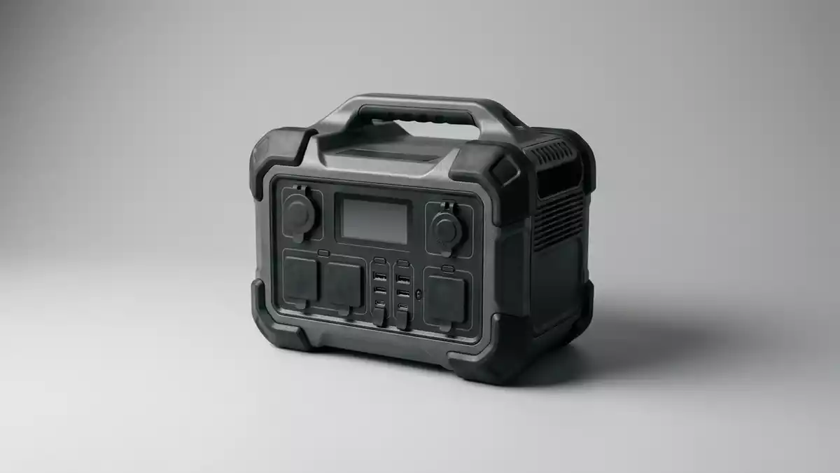 Fotorealistische Studioansicht von Powerstation in neutraler Produktdarstellung