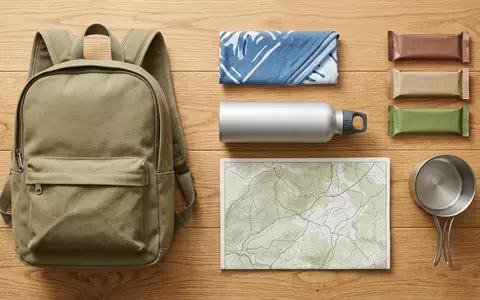 Flatlay-Arrangement rund um Aluminiumflasche zum Thema Sigg Classic Alu 750ml, weiches Oberlicht - Foto: THN