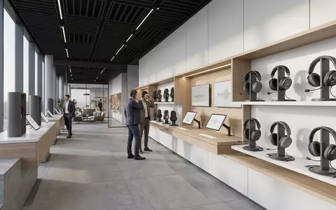 Architektur-Render im Elektronikgeschaeft mit Gaming-Headset zum Thema Turtle Beach Recon 70, neutrales Tageslicht - Foto: THN
