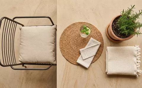 Flatlay-Arrangement rund um Gartenstuhl zum Thema tectake Gartenstuhl Stapelbar Aluminium, weiches Oberlicht - Foto: THN
