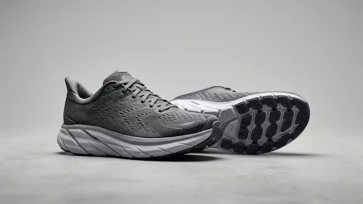 Fotorealistische Studioansicht von Laufschuhe in neutraler Produktdarstellung, neutral