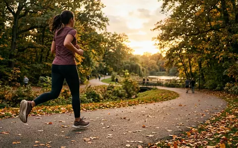 Fotorealistische Aufnahme von Laufschuhe im Park zum Thema Decathlon Kiprun KS900 Laufschuhe, warmes Abendlicht - Foto: THN