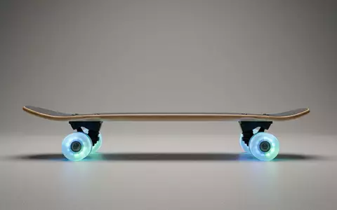 Fotorealistische Studioaufnahme von Skateboard zum Thema Deleven Skateboard 22 Zoll, klare Lichtfuehrung - Foto: THN