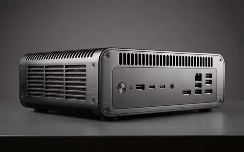 Fotorealistische Studioaufnahme von Mini-PC zum Thema Lenovo ThinkCentre Neo Ultra, klare Lichtfuehrung - Foto: THN