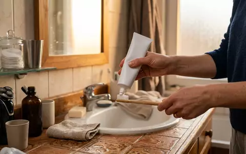 Fotorealistische Aufnahme von Zahnpasta am Abend zum Thema Sensodyne Repair & Protect, warmes Abendlicht - Foto: THN