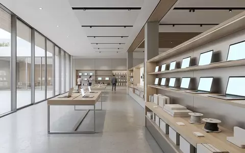 Architektur-Render im Elektronikfachgeschaeft mit Laptop zum Thema Acer Chromebook Plus 515, neutrales Tageslicht - Foto: THN
