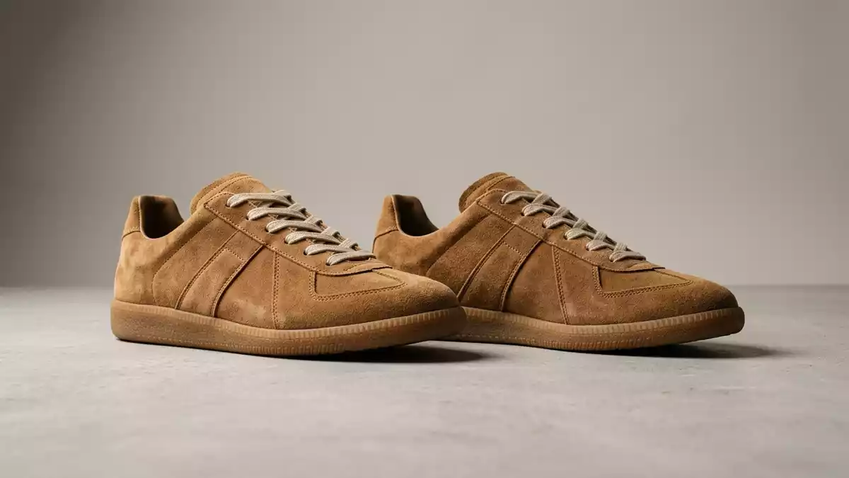 Fotorealistische Studioansicht von Sneaker in neutraler Produktdarstellung, neutral