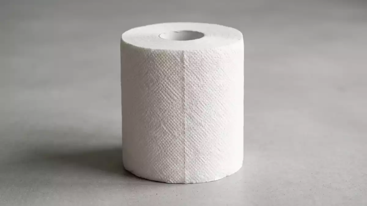 Fotorealistische Studioansicht von Kuechenrolle in neutraler Produktdarstellung