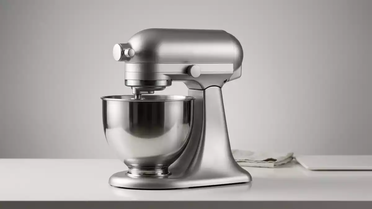 Fotorealistische Studioansicht von Kuechenmaschine in neutraler Produktdarstellung