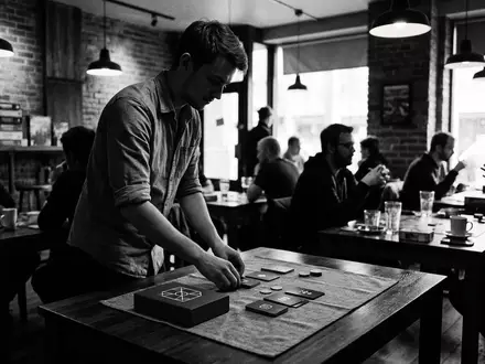 Schwarzweiss-Reportage mit Kartenspiel zum Thema The Mind, hoher Kontrast, sachlich dargestellt, markenneutral - Foto: THN