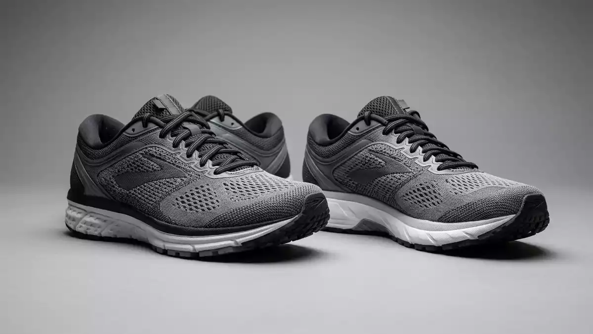 Fotorealistische Studioansicht von Laufschuhe in neutraler Produktdarstellung, neutral