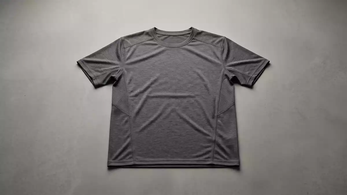 Fotorealistische Studioansicht von Trainingsshirt in neutraler Produktdarstellung
