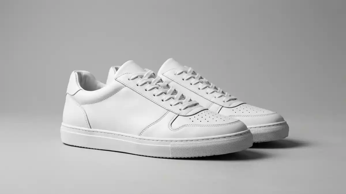 Fotorealistische Studioansicht von Sneaker in neutraler Produktdarstellung, neutral