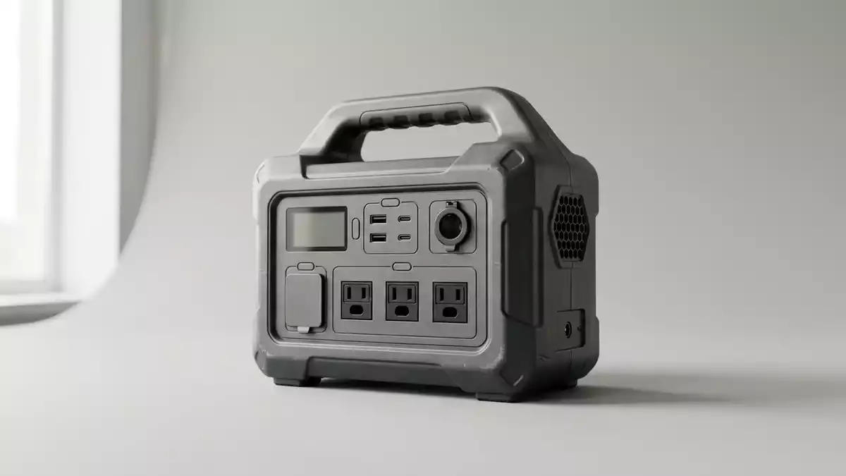 Fotorealistische Studioansicht von Powerstation in neutraler Produktdarstellung