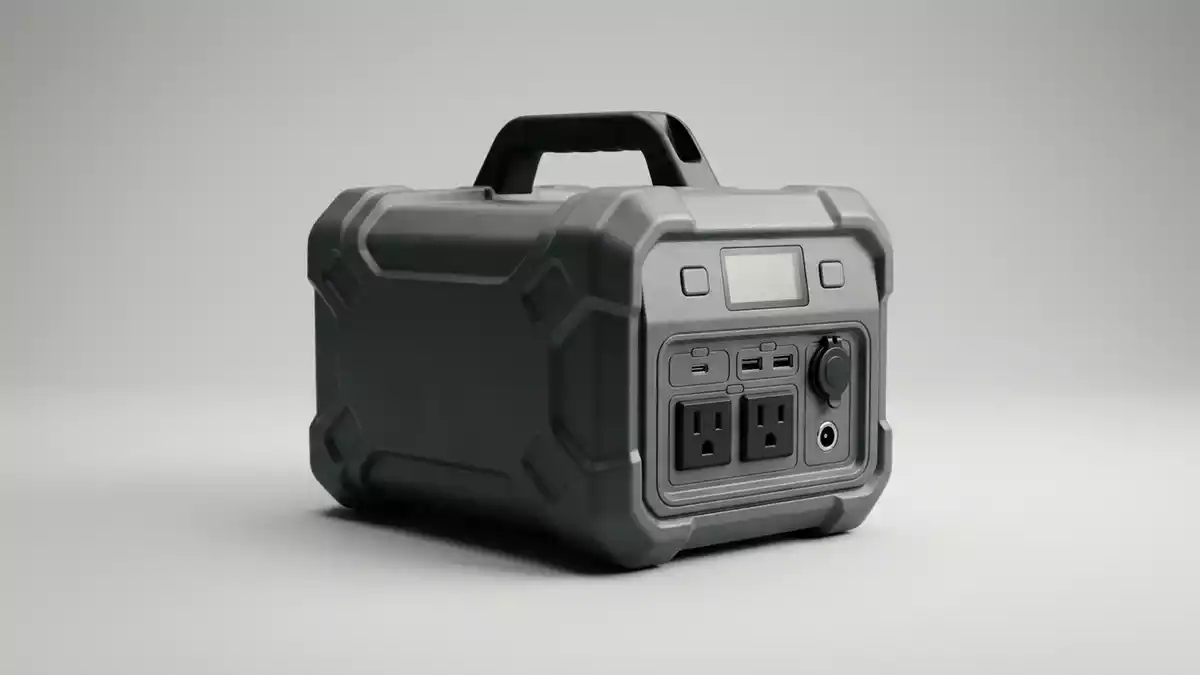Fotorealistische Studioansicht von Powerstation in neutraler Produktdarstellung