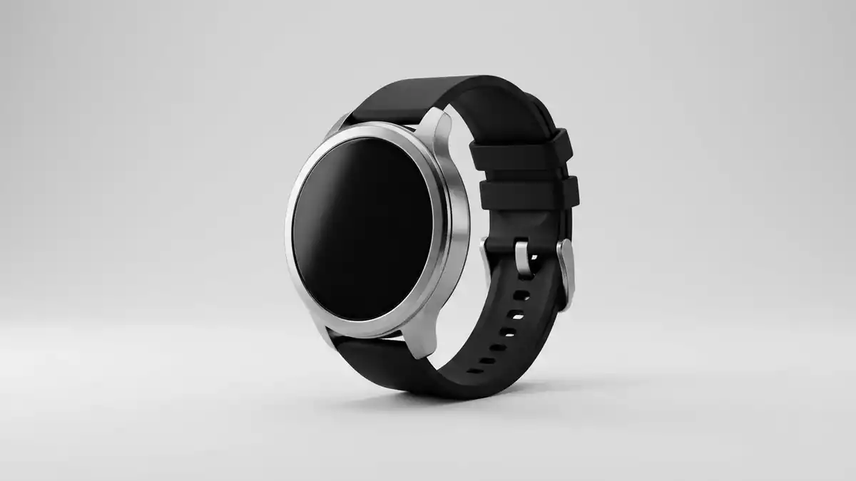 Fotorealistische Studioansicht von Smartwatch in neutraler Produktdarstellung, neutral