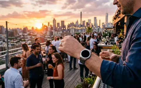 Fotorealistische Aufnahme von Smartwatch auf der Dachterrasse zum Thema Xiaomi Watch 2 Pro, warmes Abendlicht - Foto: THN