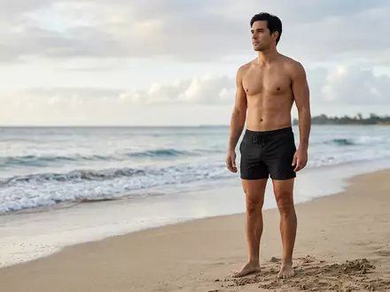 Fotorealistische Studioaufnahme von Schwimmhose zum Thema Funky Trunks Herren Still, klare Lichtfuehrung - Foto: THN