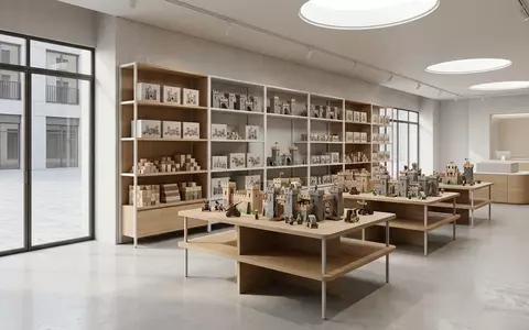 Architektur-Render im Spielwaren Laden mit Ritterburg Spielset zum Thema Playmobil Ritterburg Spielset, neutrales Tageslicht - Foto: THN