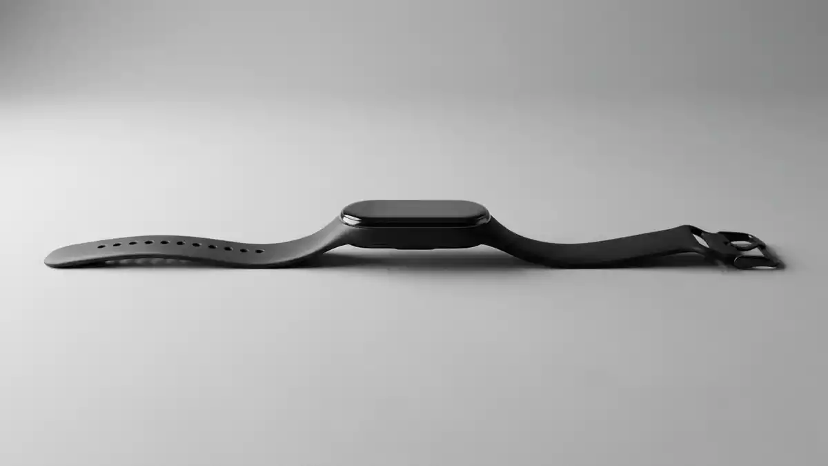 Fotorealistische Studioansicht von Fitnessarmband in neutraler Produktdarstellung