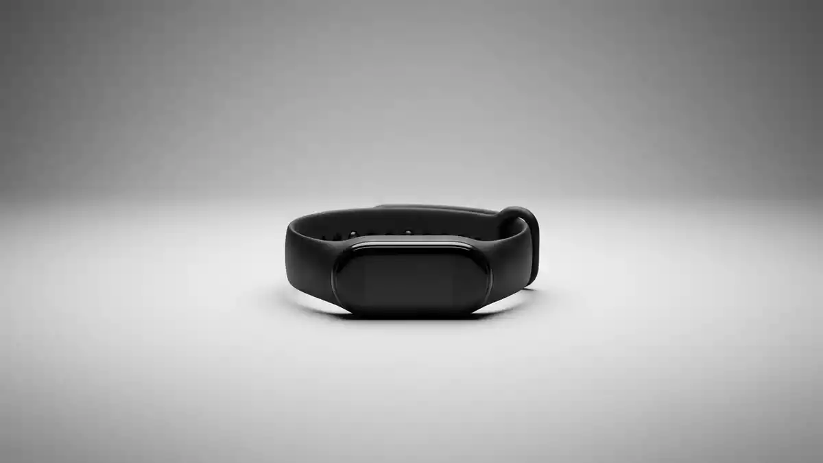 Fotorealistische Studioansicht von Fitnessarmband in neutraler Produktdarstellung