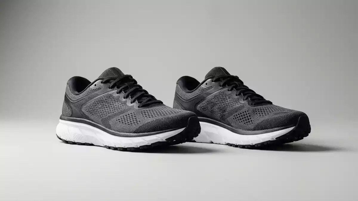 Fotorealistische Studioansicht von Laufschuhe in neutraler Produktdarstellung, neutral