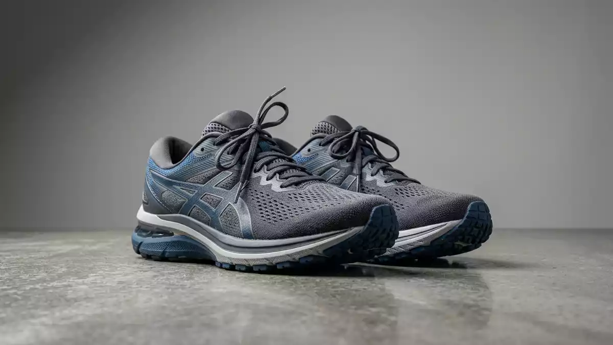 Fotorealistische Studioansicht von Laufschuhe in neutraler Produktdarstellung, neutral