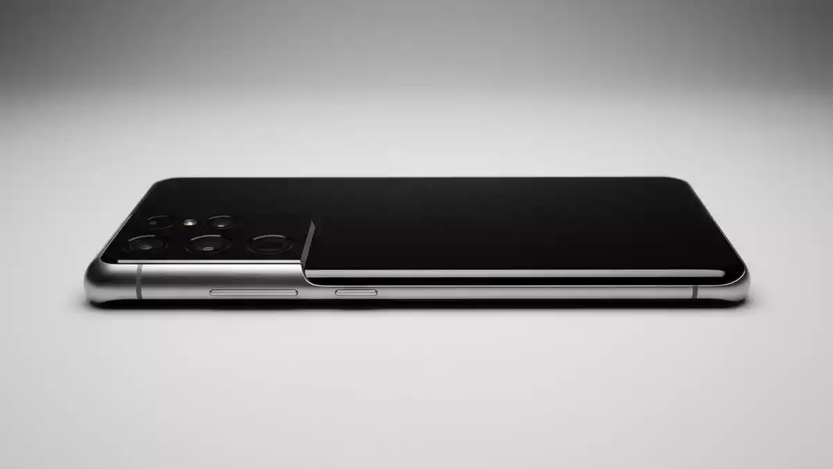 Fotorealistische Studioansicht von Smartphone in neutraler Produktdarstellung, neutral