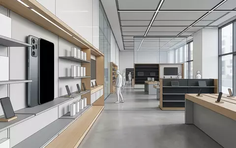 Architektur-Render im Handyladen mit Smartphone zum Thema Huawei Nova 12 Pro, neutrales Tageslicht - Foto: THN
