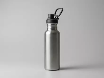 Fotorealistische Studioaufnahme von Leichte Trinkflasche zum Thema Stanley The Aerolight IceFlow, klare Lichtfuehrung - Foto: THN