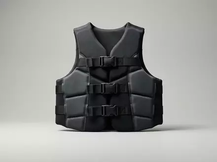 Fotorealistische Studioaufnahme von Schwimmweste zum Thema JOBE Neoprene Life Vest, klare Lichtfuehrung - Foto: THN