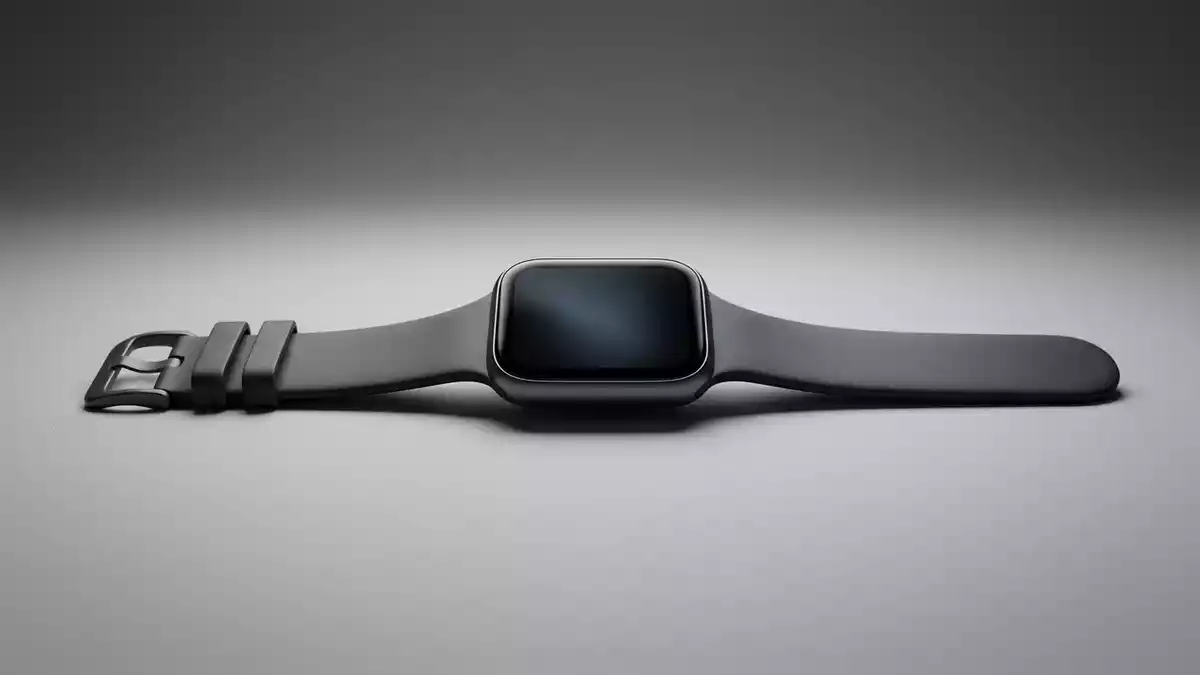 Fotorealistische Studioansicht von Fitness Smartwatch in neutraler Produktdarstellung
