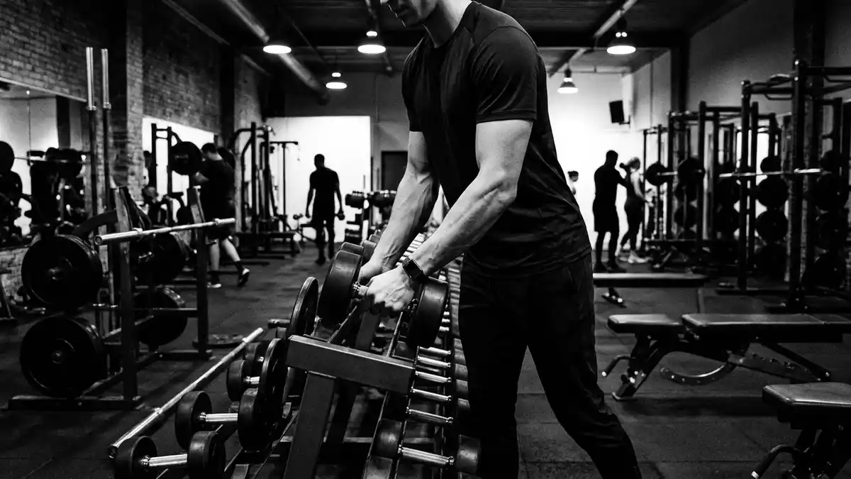 Schwarzweiss-Reportagebild mit Fitness Smartwatch in dokumentarischer Arbeitsumgebung