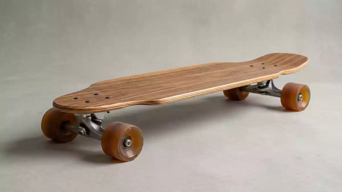 Fotorealistische Studioansicht von Longboard in neutraler Produktdarstellung, neutral