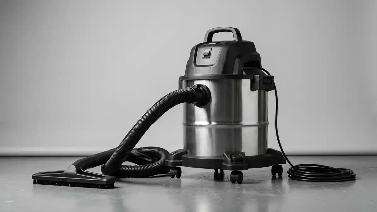 Fotorealistische Studioansicht von Nass Trockensauger in neutraler Produktdarstellung