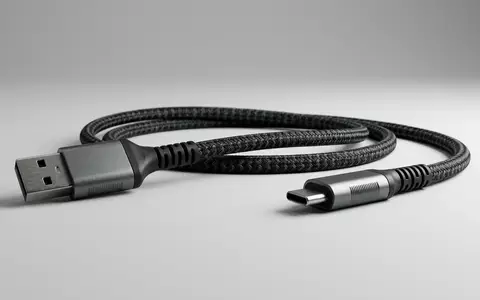Fotorealistische Studioaufnahme von Ladekabel zum Thema AUKEY USB-C Kabel 3A, klare Lichtfuehrung - Foto: THN