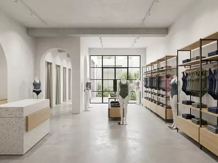 Architektur-Render im Bademode Boutique mit Tankini zum Thema Attraco Damen Badeanzug Tankini, neutrales Tageslicht - Foto: THN